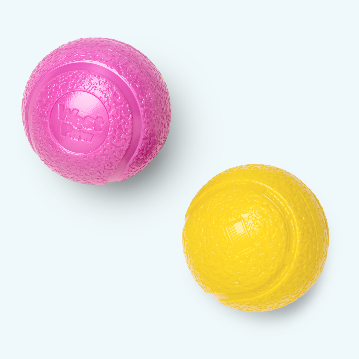 West Paw Boundr Zogoflex Ball 2er-Pack – Gelb/Pink