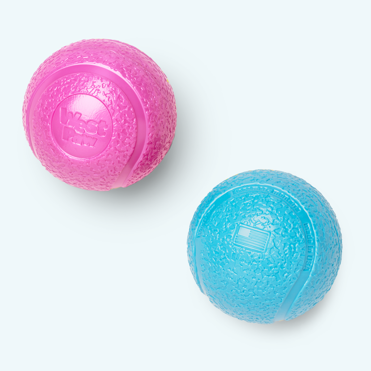 West Paw Boundr Zogoflex Ball 2er-Pack – Pink/Blau