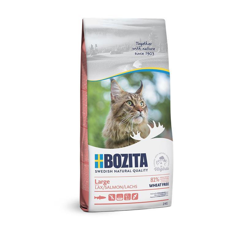 Artikel mit dem Namen Bozita Cat Hair & Skin Wheat free Salmon Large im Shop von zoo.de , dem Onlineshop für nachhaltiges Hundefutter und Katzenfutter.