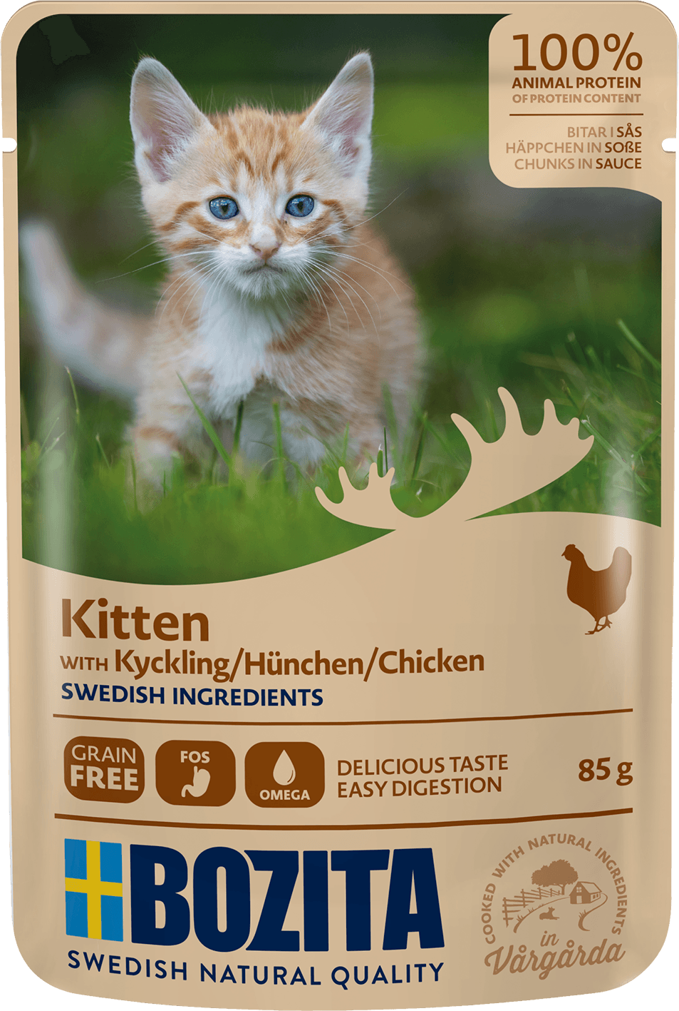 Artikel mit dem Namen Bozita Cat Häppchen in Soße Hühnchen für Kitten im Shop von zoo.de , dem Onlineshop für nachhaltiges Hundefutter und Katzenfutter.