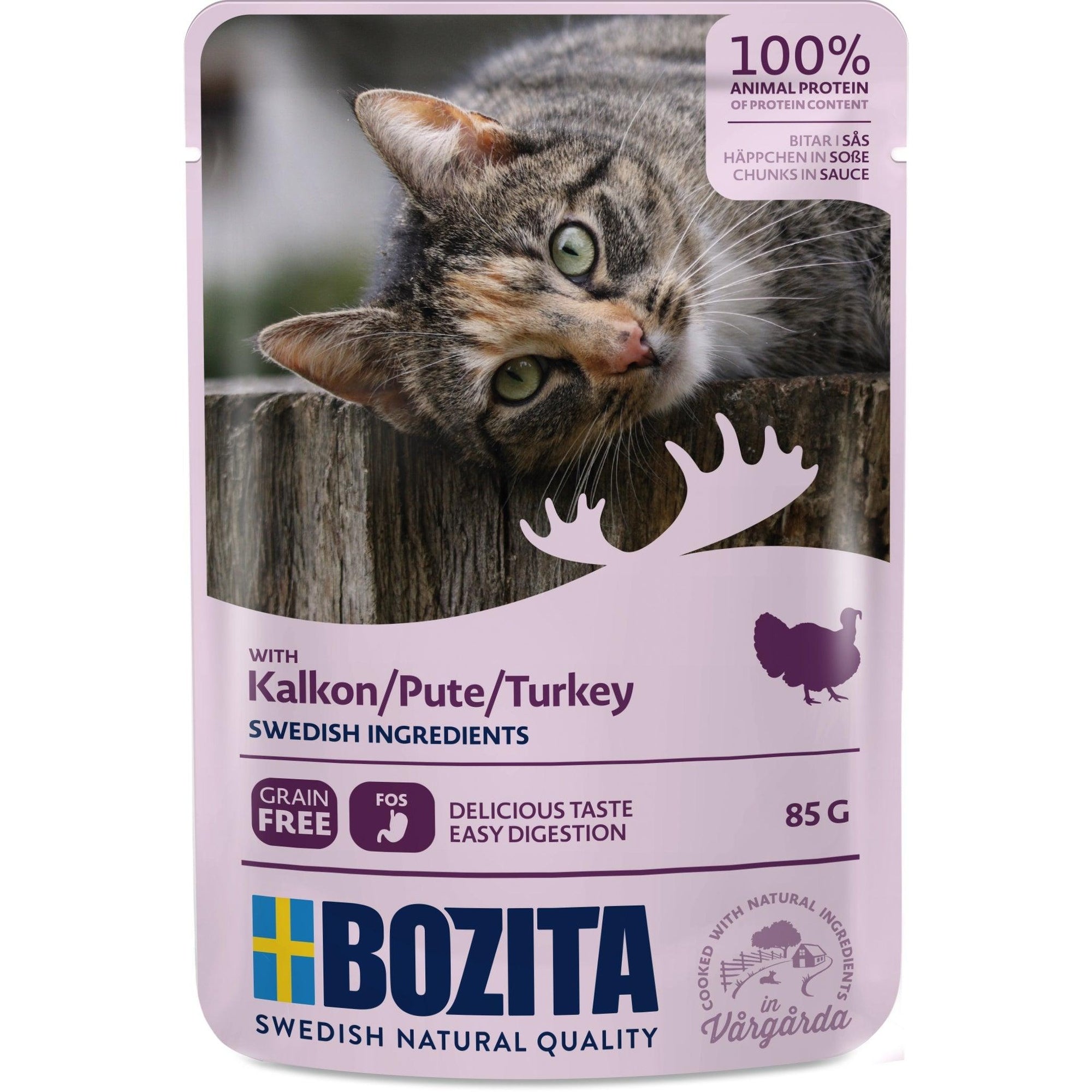 Artikel mit dem Namen Bozita Cat Häppchen in Soße mit Pute im Shop von zoo.de , dem Onlineshop für nachhaltiges Hundefutter und Katzenfutter.