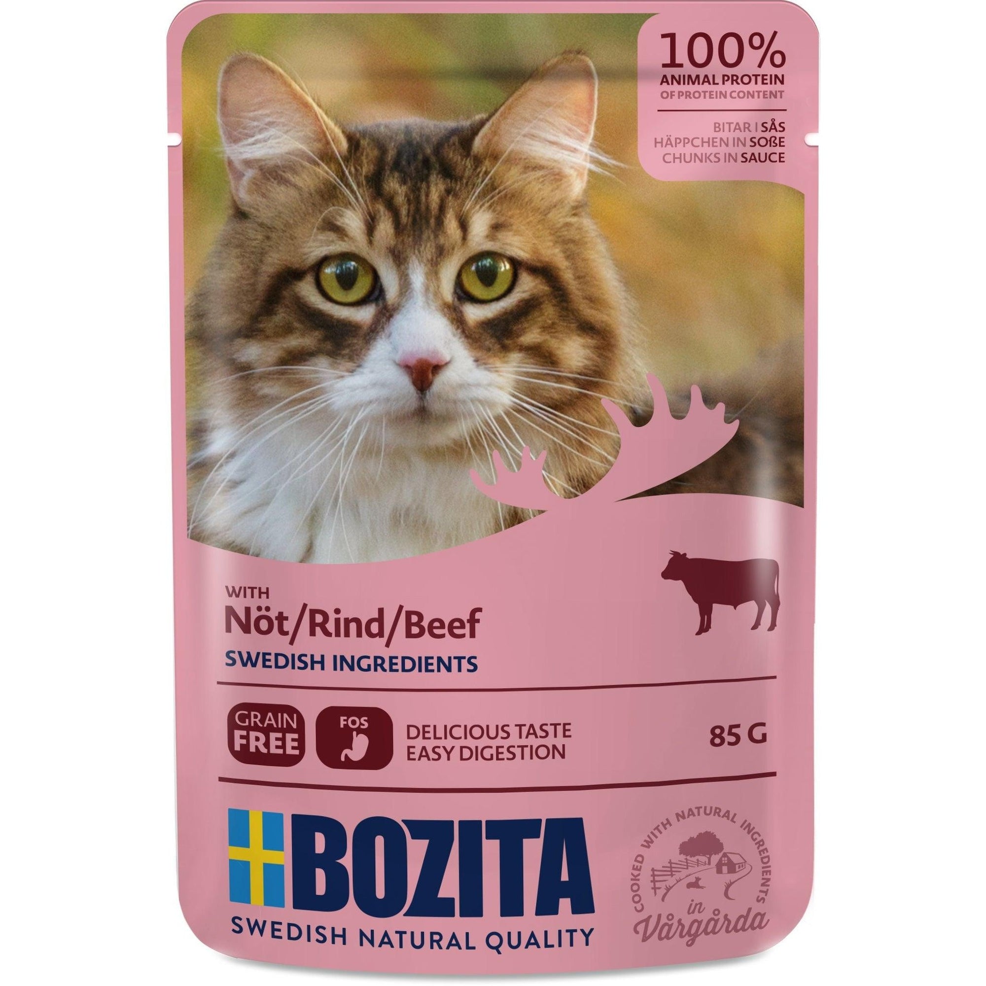 Artikel mit dem Namen Bozita Cat Häppchen in Soße mit Rind im Shop von zoo.de , dem Onlineshop für nachhaltiges Hundefutter und Katzenfutter.