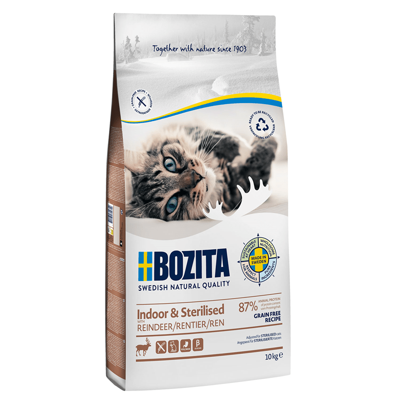 Bozita Indoor & Sterilised Grain free mit Rentier, Snacks