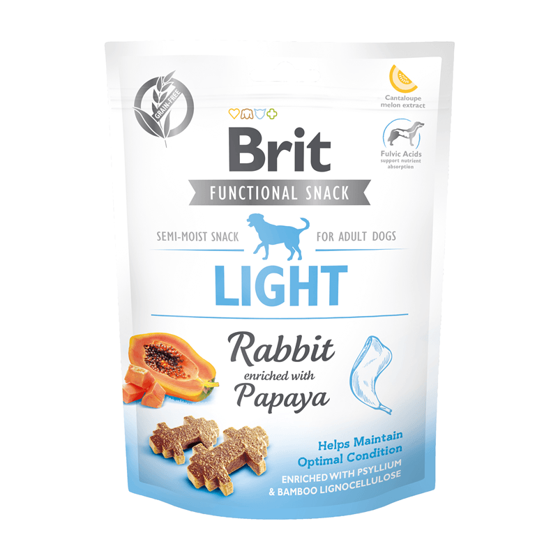 Artikel mit dem Namen Brit Functional Snack Light Rabbit + Papaya im Shop von zoo.de , dem Onlineshop für nachhaltiges Hundefutter und Katzenfutter.