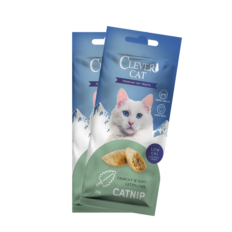 Clever Cat Pillows Snack Katzenminze – 12 x 30 g