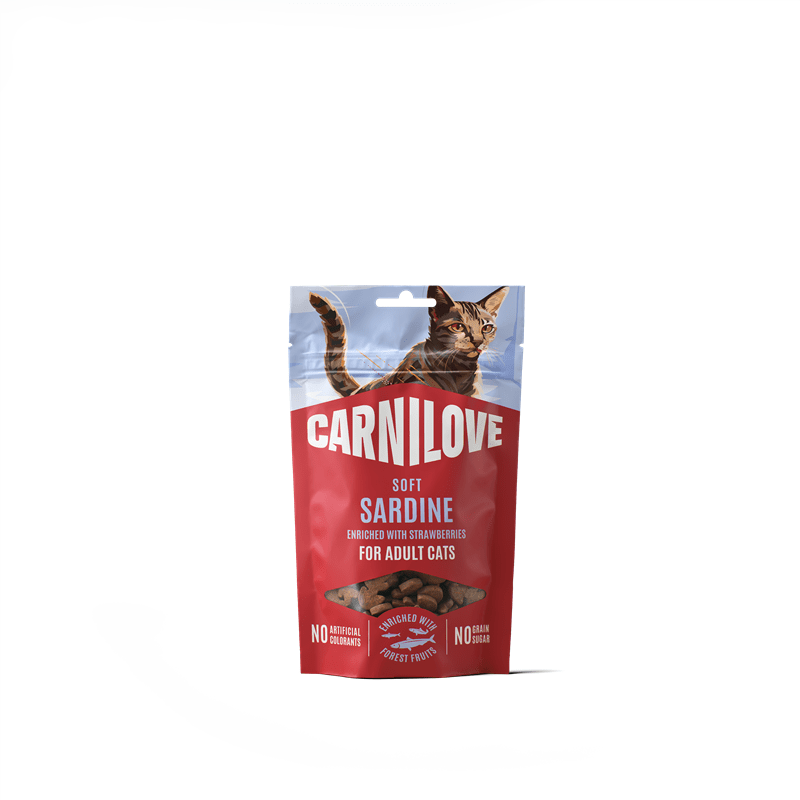 Carnilove Cat Soft Snack - Sardine with Strawberry, Snacks