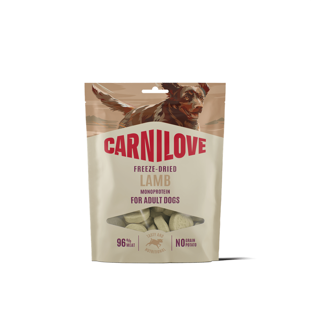 Carnilove Freeze-Dried Lamm Snack für Hunde, 60-g-Beutel