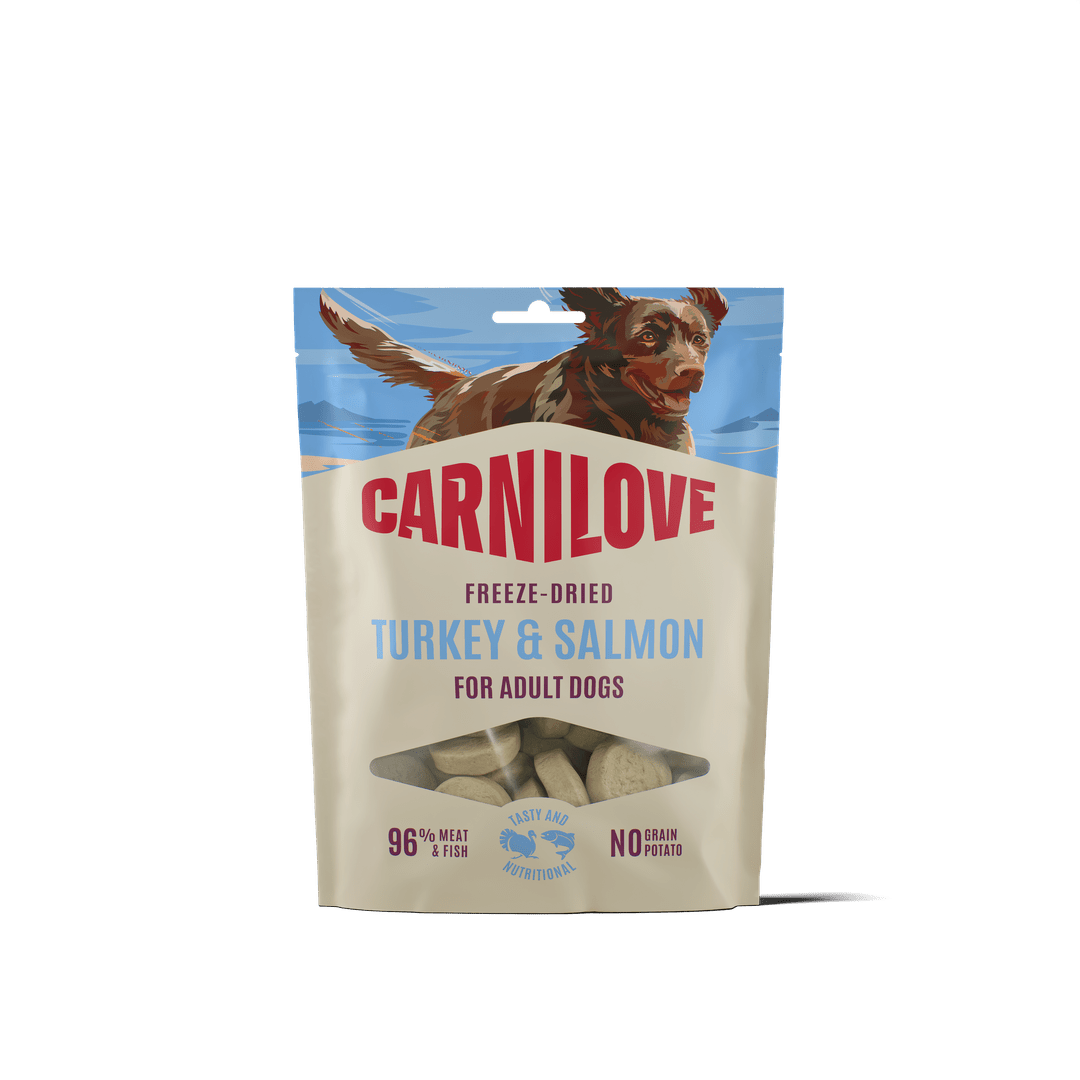 Carnilove Freeze-Dried Pute und Lachs Snack für Hunde, 60-g-Beutel