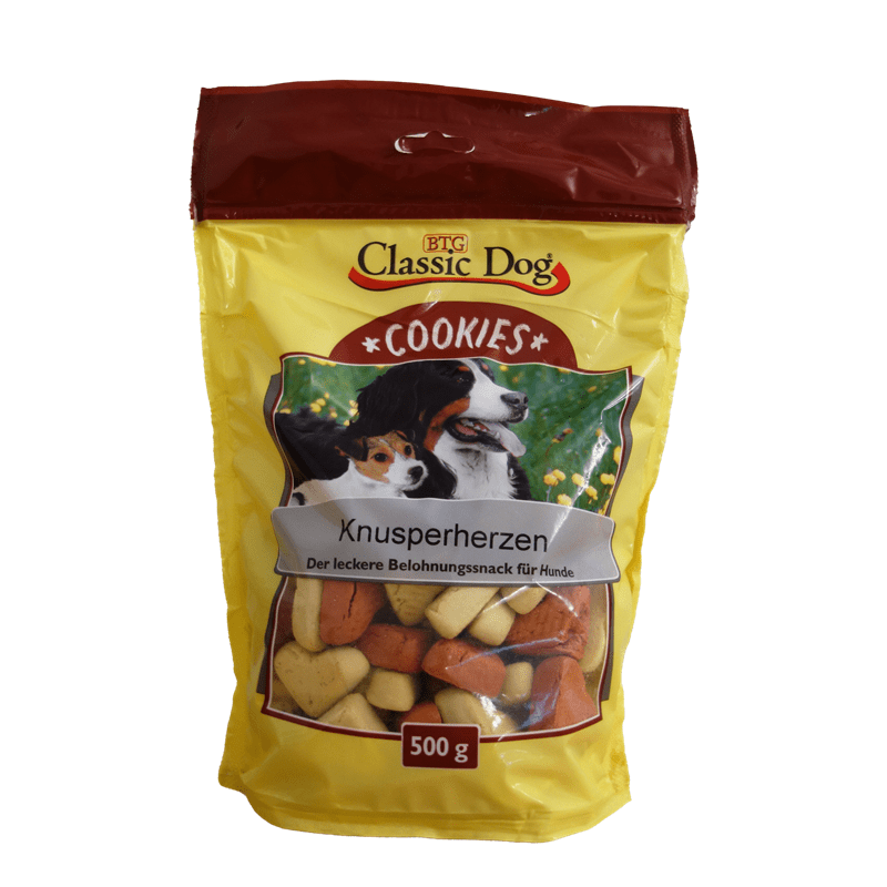 Classic Dog Snack Cookies Knusperherzen, Snacks
