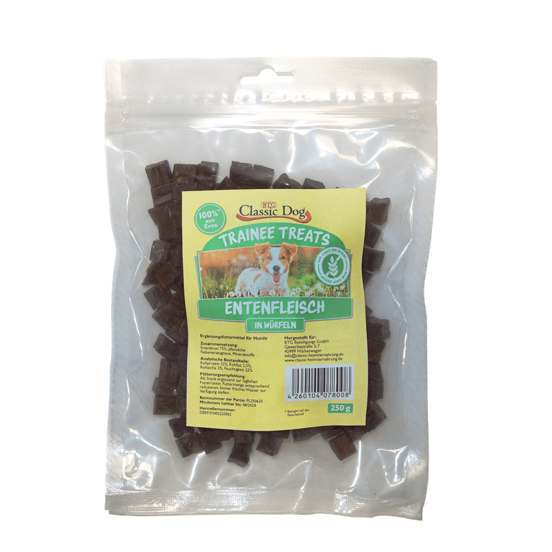 Classic Dog Snack Trainee Treats Entenfleisch in Würfeln, Snacks