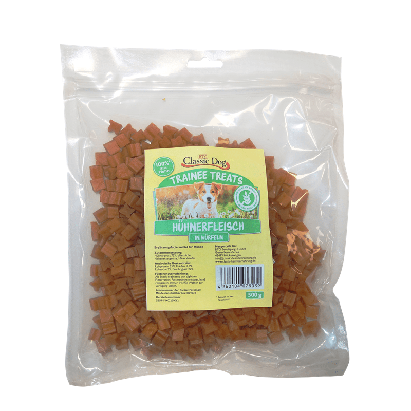 Classic Dog Snack Trainee Treats Hühnerfleisch in Würfeln, Snacks