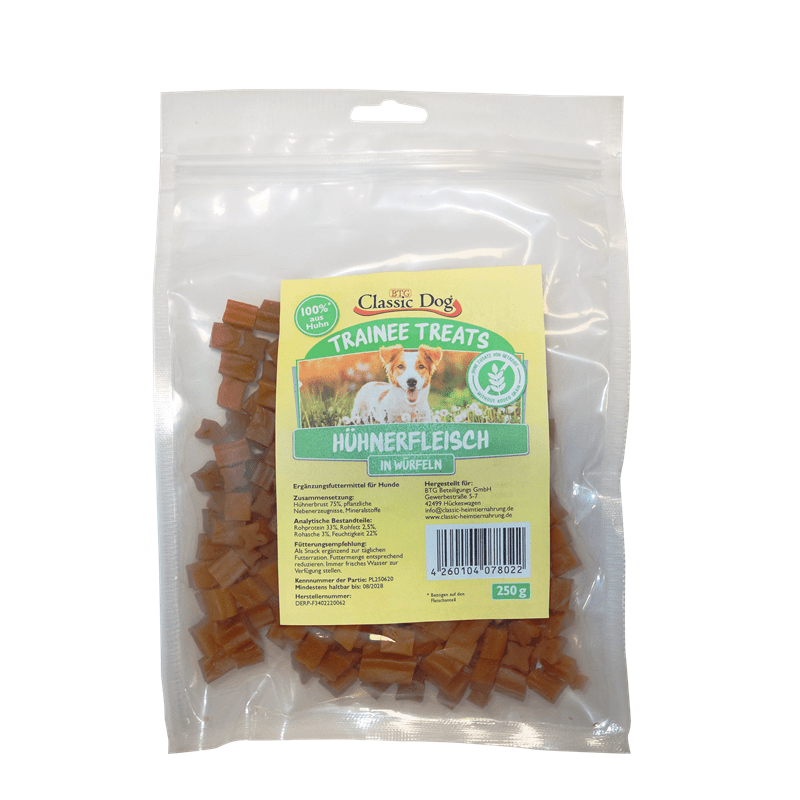 Classic Dog Snack Trainee Treats Hühnerfleisch in Würfeln, Snacks