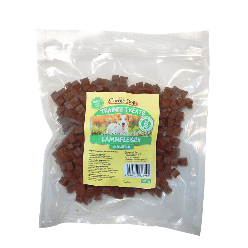 Classic Dog Snack Trainee Treats Lammfleisch in Würfeln, Snacks