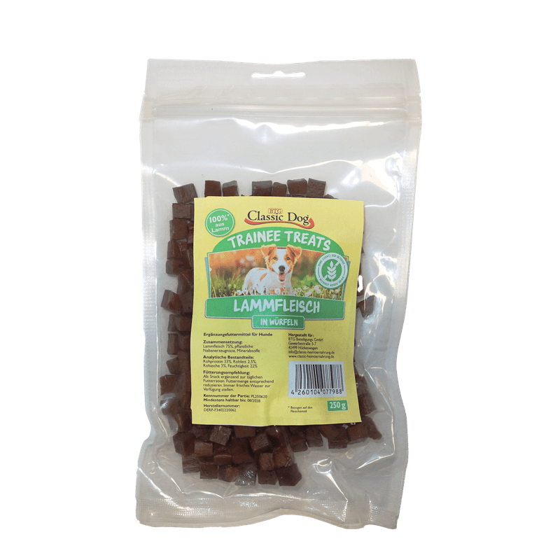Classic Dog Snack Trainee Treats Lammfleisch in Würfeln, Snacks