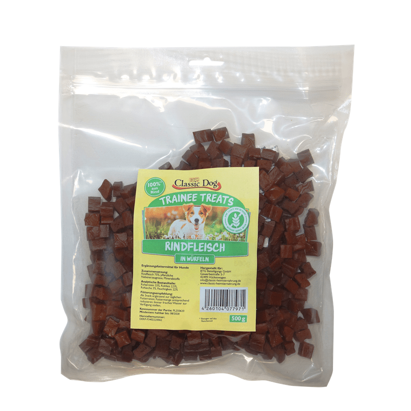 Classic Dog Snack Trainee Treats Rindfleisch in Würfeln, Snacks