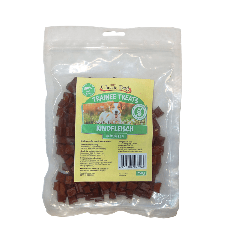 Classic Dog Snack Trainee Treats Rindfleisch in Würfeln, Snacks