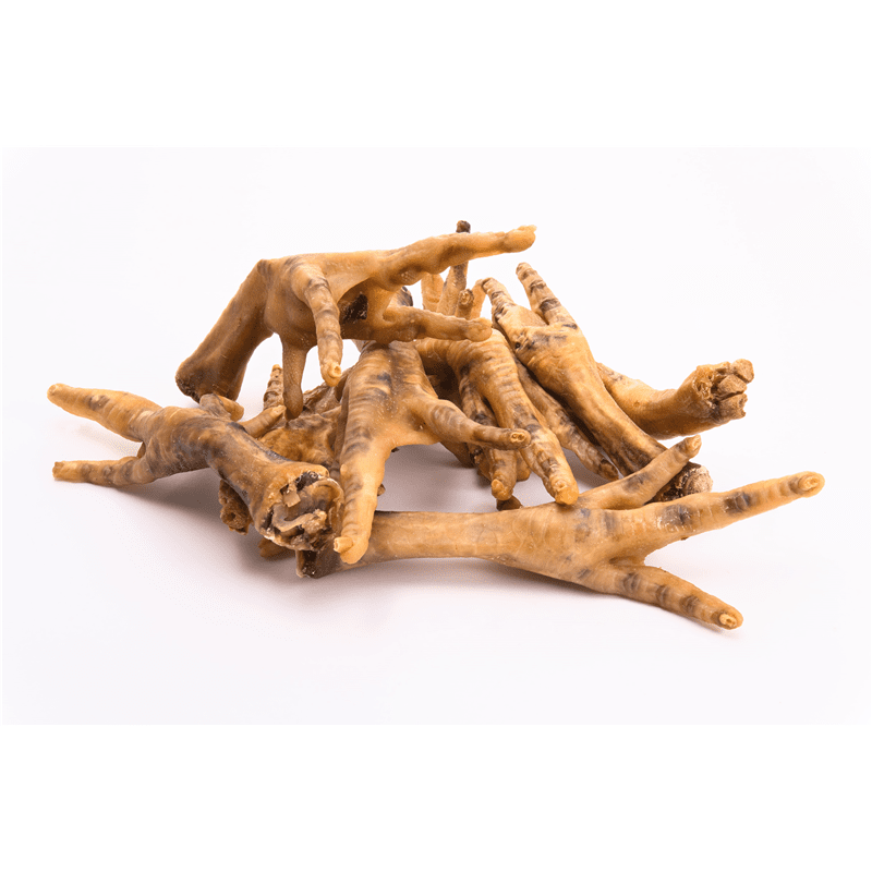 Classic Hunde Snack Hühnerfüße dried chicken feet dog treats pile