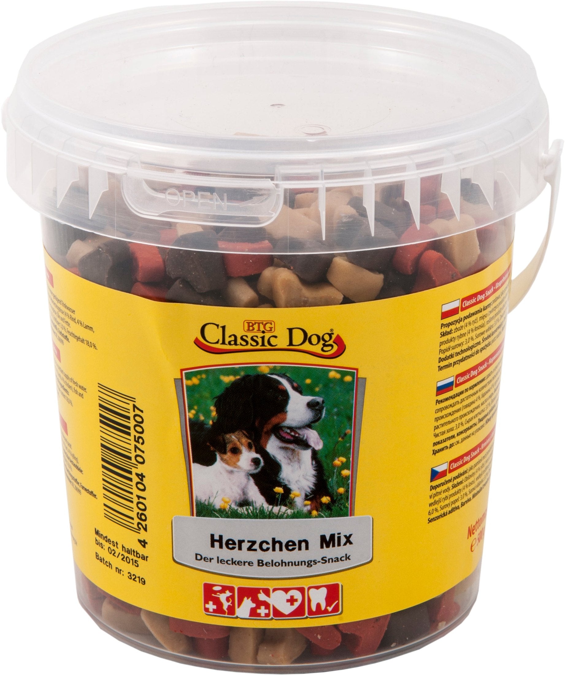 Classic Dog Snack Herzchen Mix Eimer zoo-de