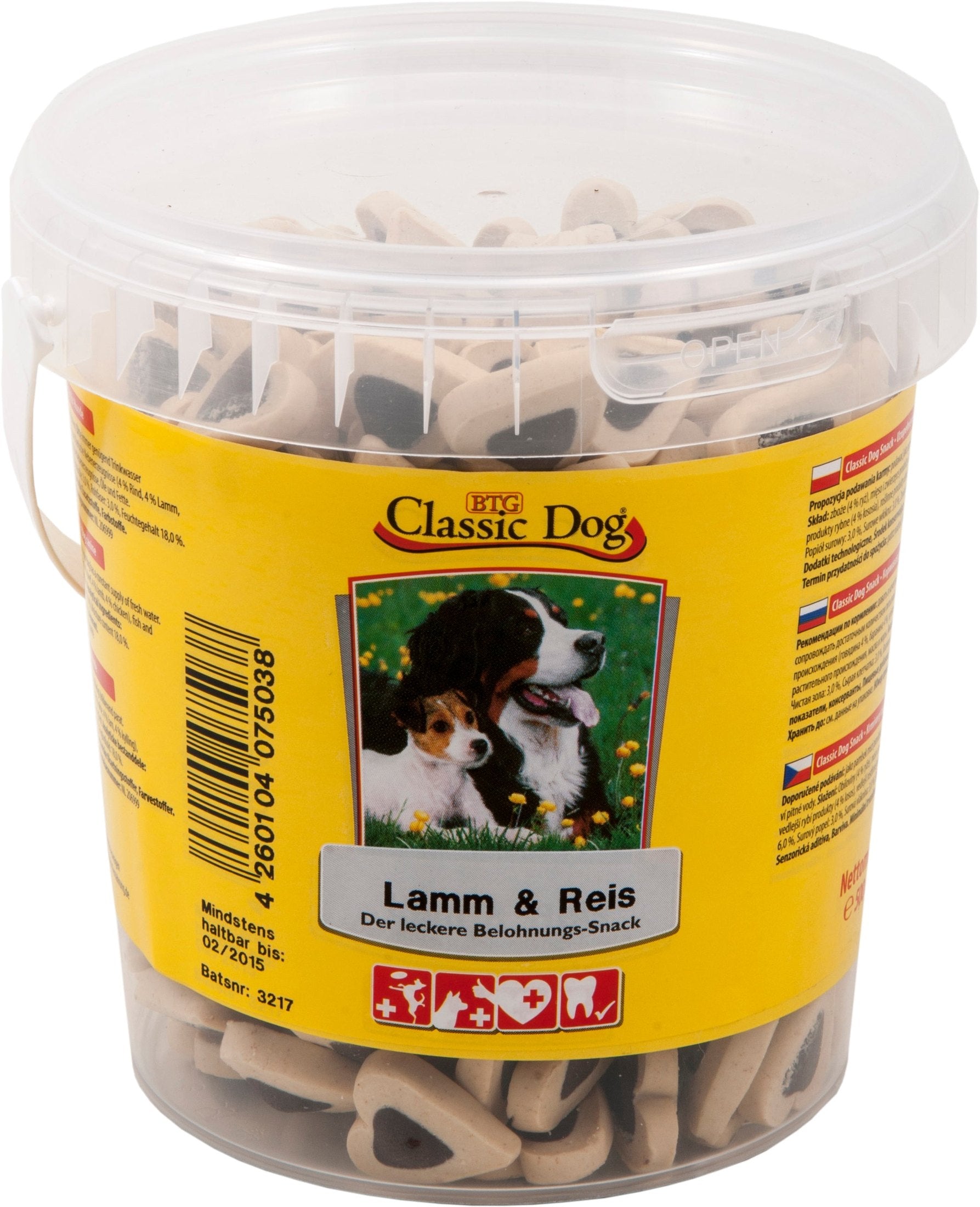 Classic Dog Snack Lamm & Reis Eimer zoo-de