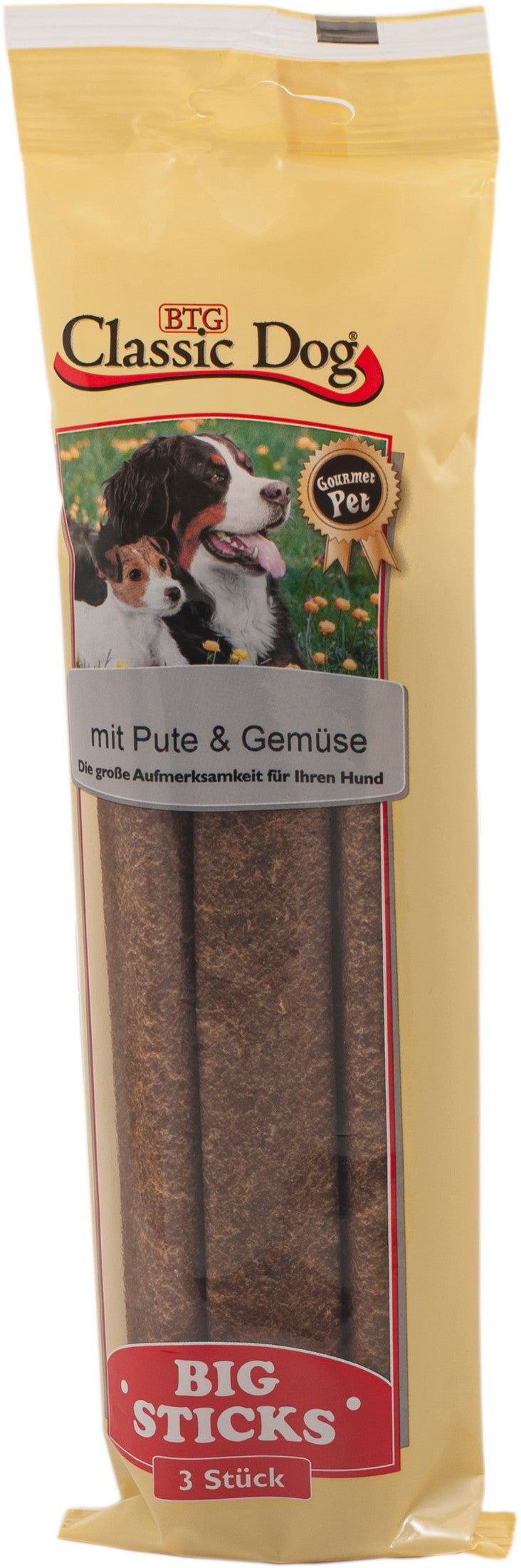 Classic Dog Snack Big Sticks Pute & Gemüse 3er Pack zoo-de