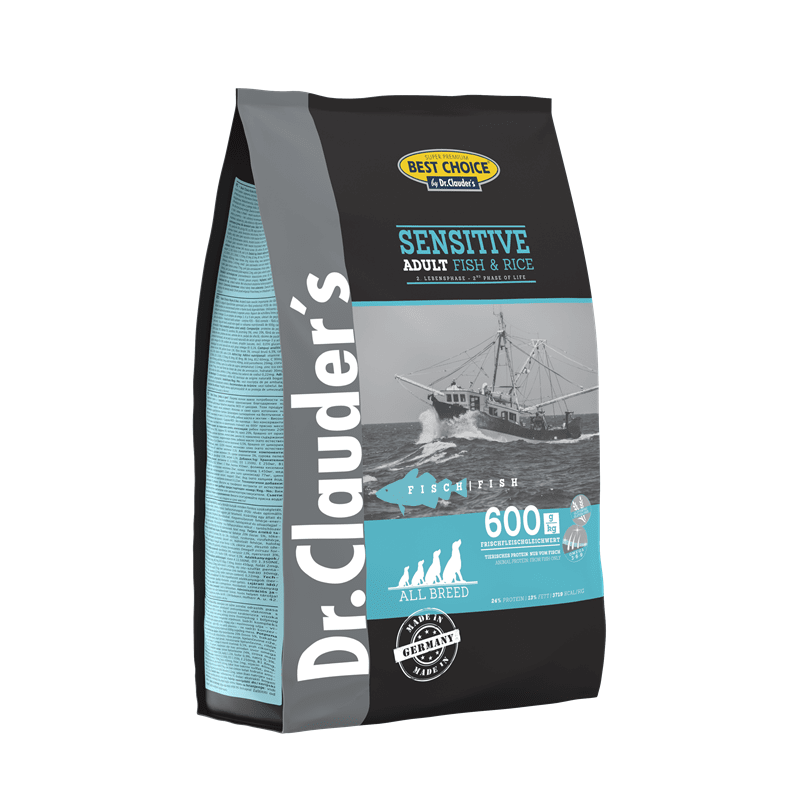 Dr. Clauder's Best Choice Sensitive Adult Fish & Rice dry dog food 600g bag