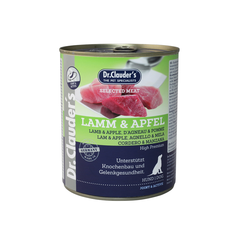 Artikel mit dem Namen Dr.Clauder's Selected Meat Lamm & Apfel im Shop von zoo.de , dem Onlineshop für nachhaltiges Hundefutter und Katzenfutter.