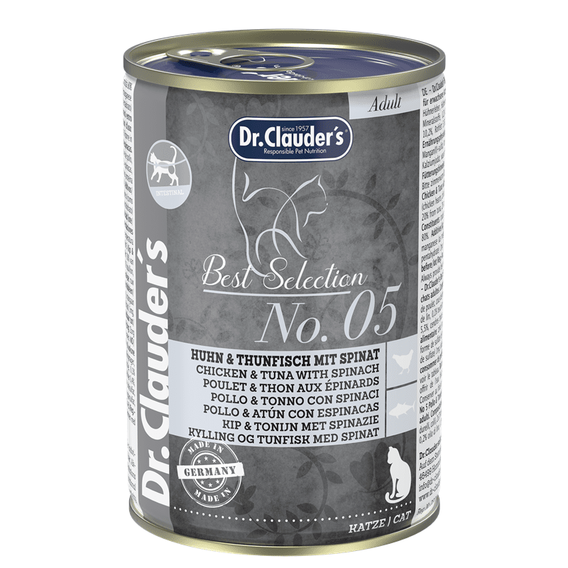 Dr.Clauders Best Selection No5 Huhn & Thunfisch mit Spinat, Nassfutter