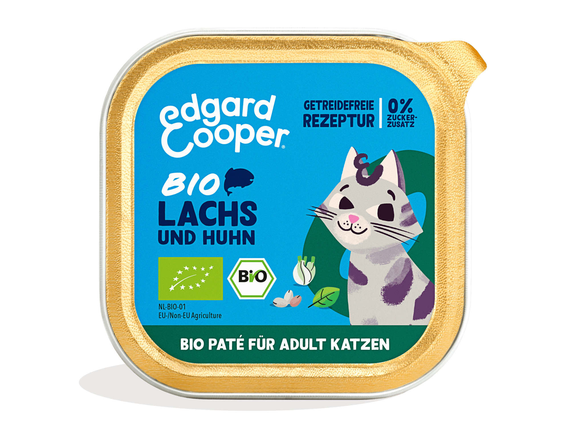 Edgard Cooper Katze Bio-Lachs&Bio-Huhn +Chiasamen