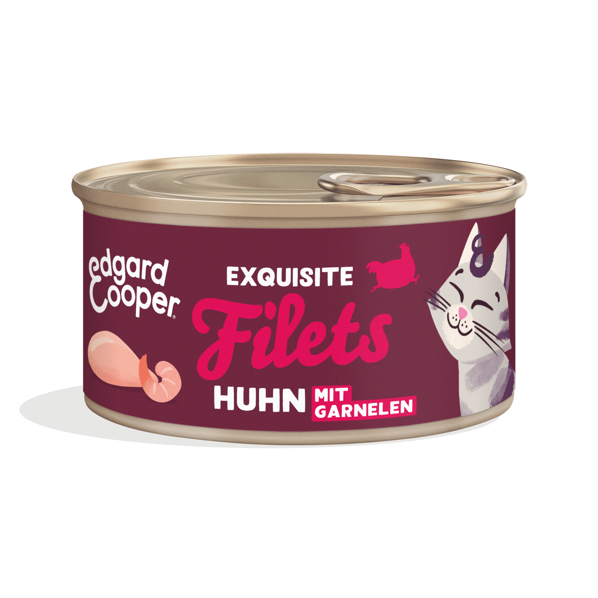 Edgard & Cooper Nassfutter Katze Huhn und Garnele Filets in Dose
