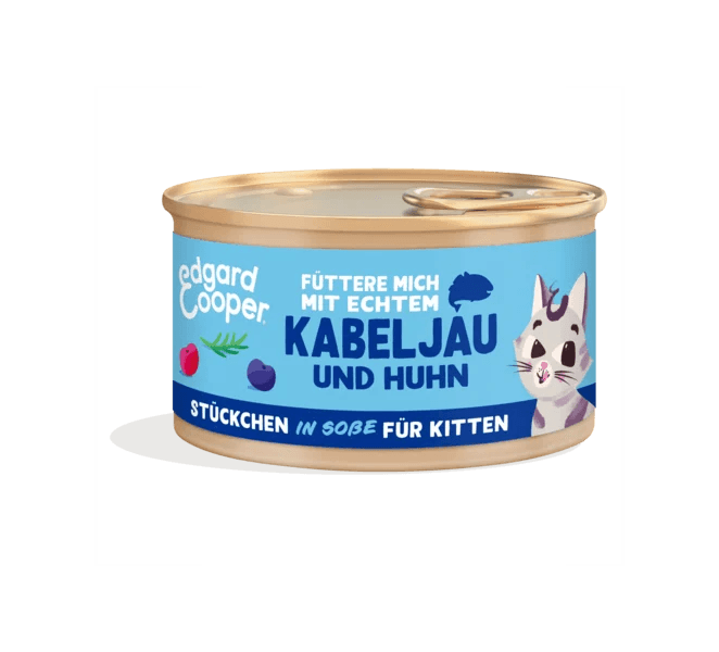 Edgard Cooper Katze MSC-Kabeljau&Huhn+Blaubeeren Stückchen