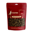 Escapure Rinder Hupferl dog treats in red resealable pouch with clear window showing dark brown irregular beef snacks