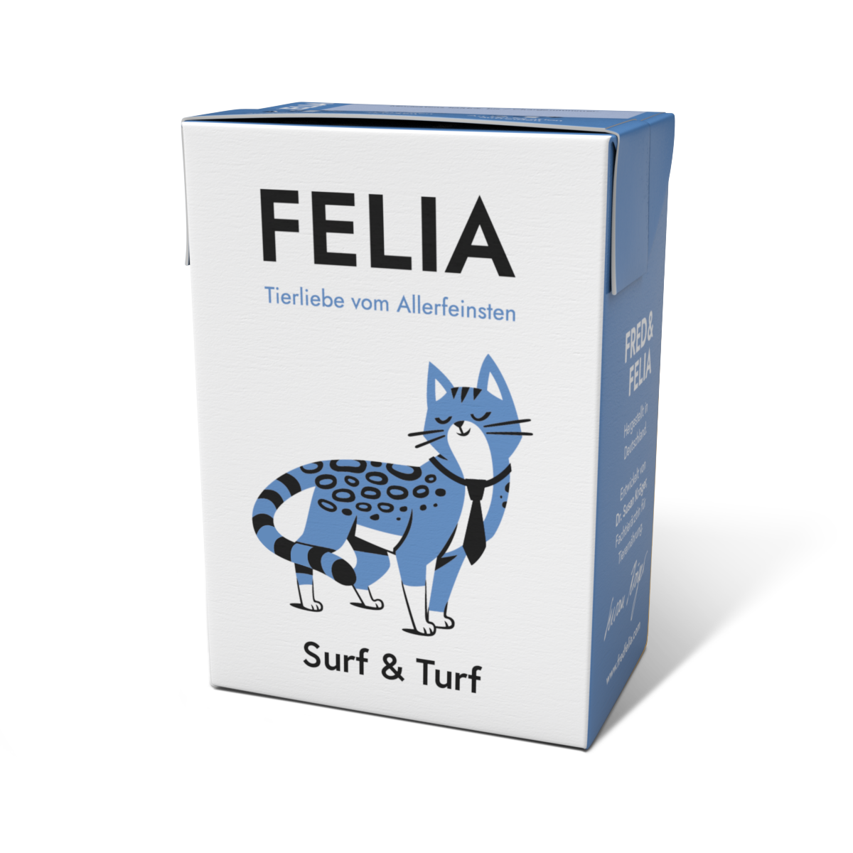 FELIA Surf &amp; Turf Nassfutter für Katzen, einzelner 190 g Tetra Pak
