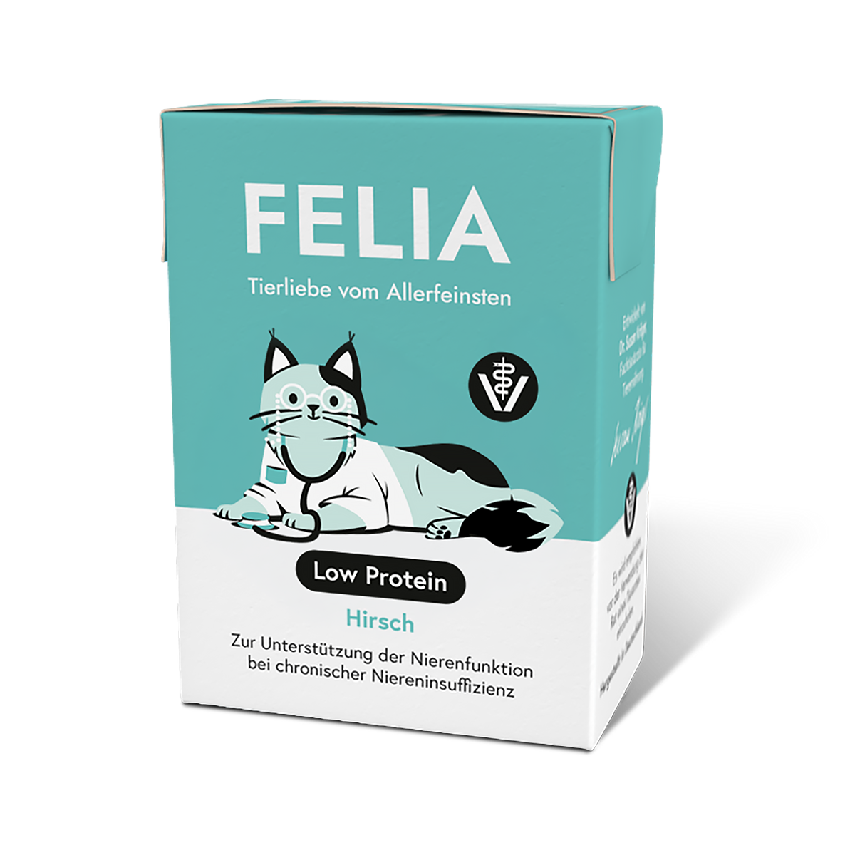 FELIA VET Low Protein Nassfutter für Katzen, einzelner 190 g Tetra Pak