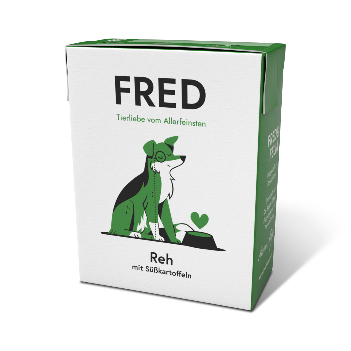 FRED Reh mit Süßkartoffeln Nassfutter für Hunde, einzelner 390 g Tetra Pak