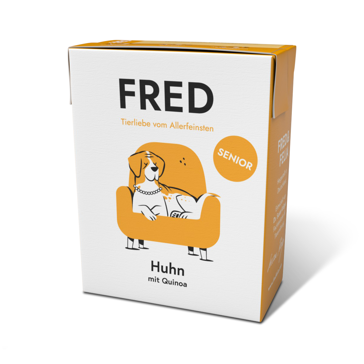 FRED SENIOR Huhn Nassfutter für Hunde, einzelner 390 g Tetra Pak