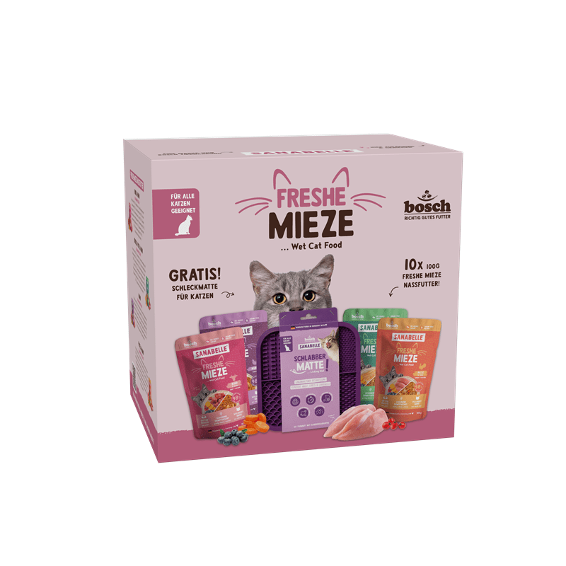 Freshe Mieze Aktionsbox Nassfutter+Schleckmatte