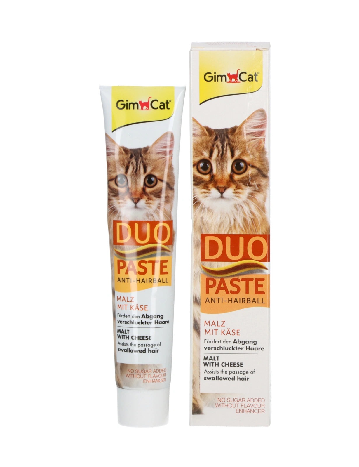 GimCat DUO Paste Anti-Hairball Malz mit Käse für Katzen, 50-g-Tube mit Faltschachtel