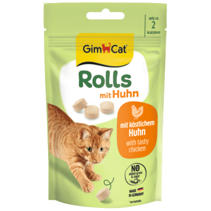 GimCat Rolls mit Huhn Katzensnack, 40-g-Beutel