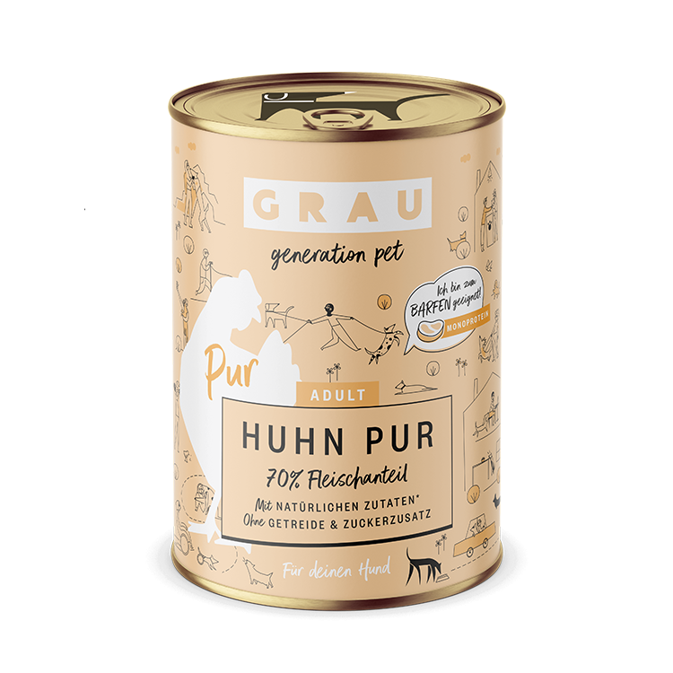 Grau Hund Huhn Pur