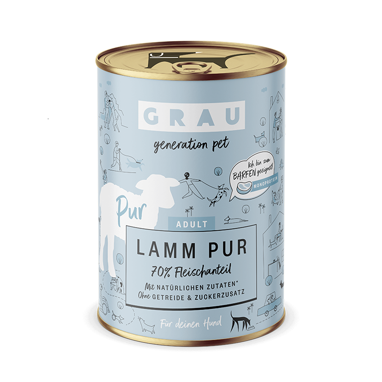 Grau Hund Lamm Pur