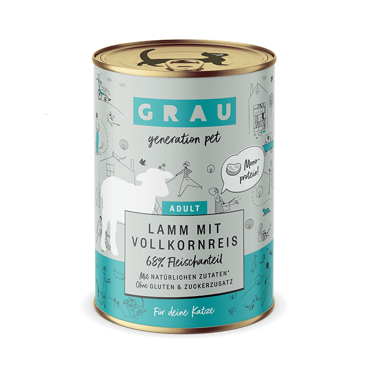 Grau Katze Lamm & Reis