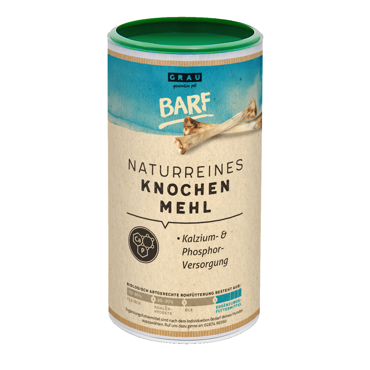 Grau Naturreines Knochenmehl