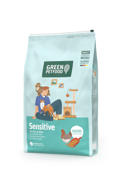 Green Petfood FairCat Sensitive dry cat food with insects and chicken for adult cats