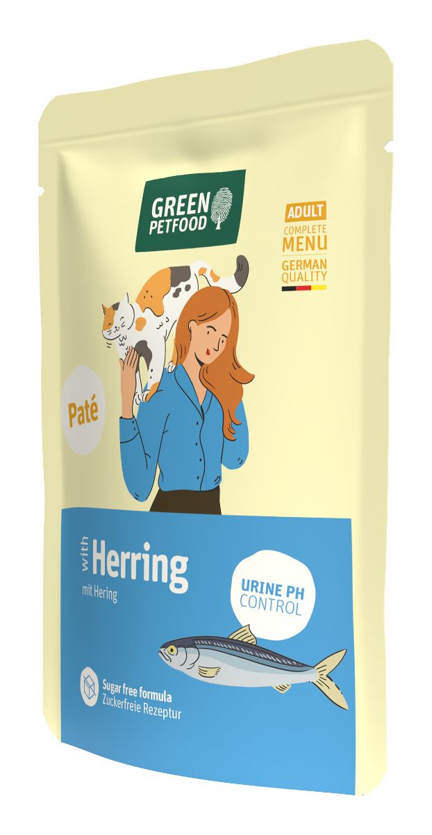 Green Petfood Katze Paté mit Hering, Nassfutter