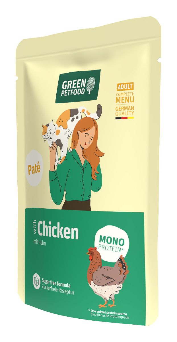 Green Petfood Paté mit Huhn, Nassfutter