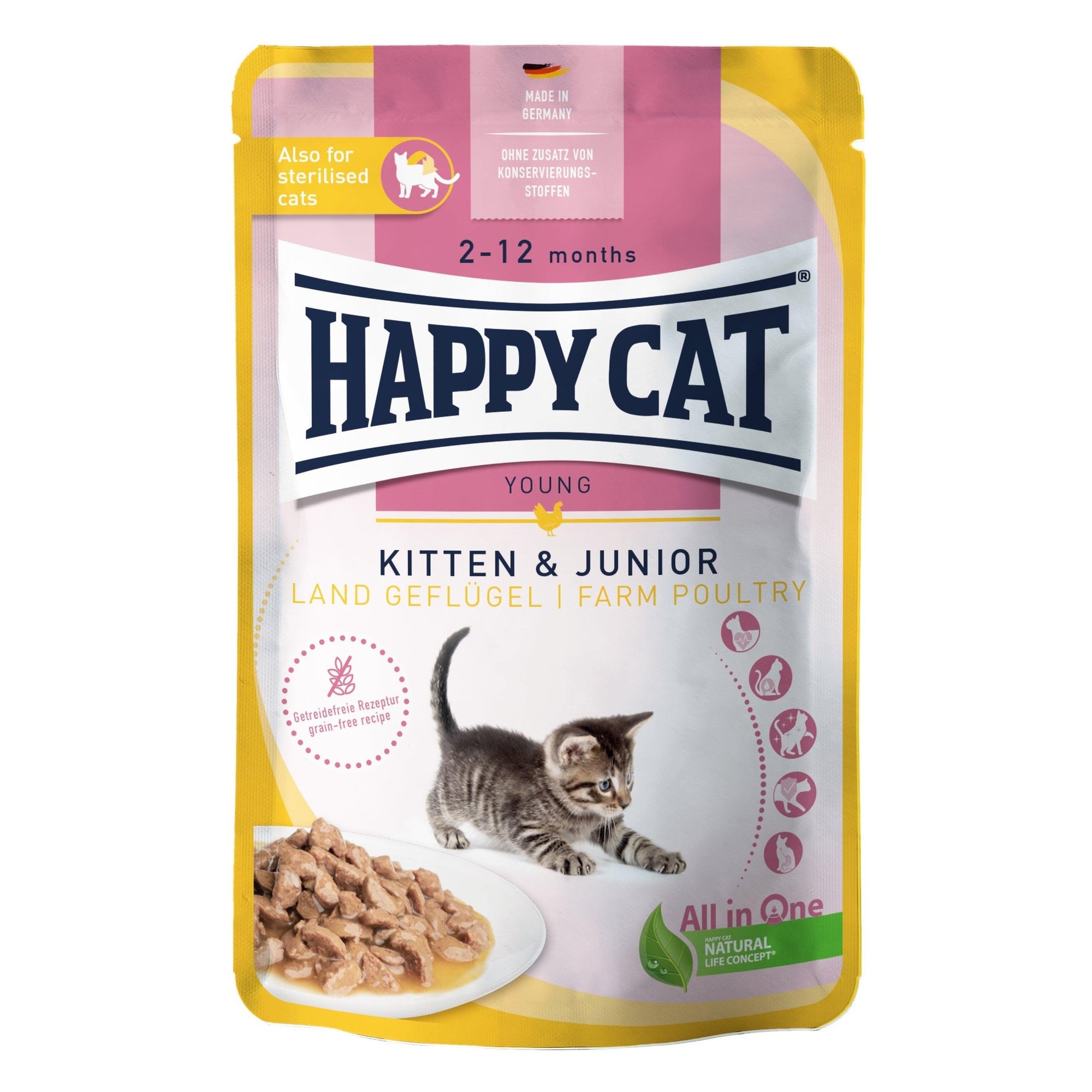 Happy Cat Young Meat in Sauce Kitten & Junior Landgeflügel