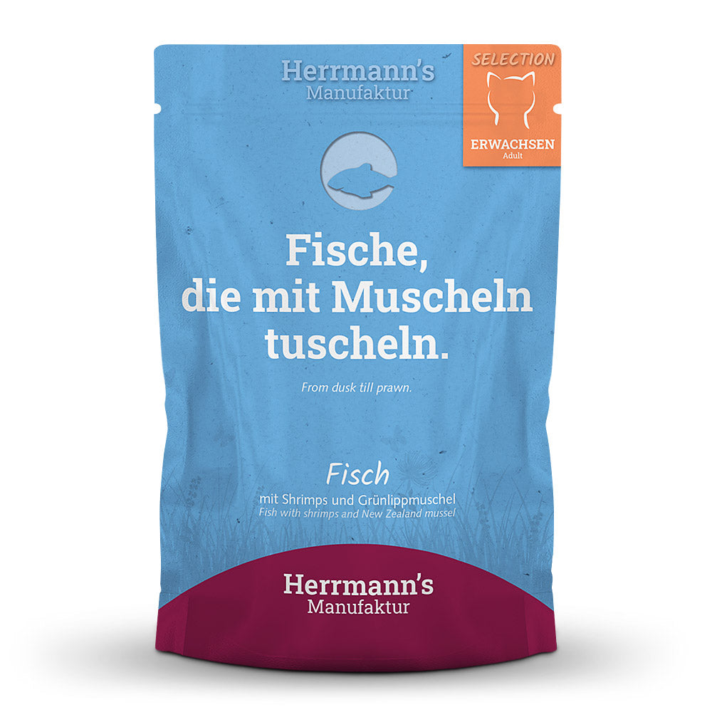 Herrmanns Hund Erwachsen Fisch mit Shrimps und Grünlippmuschel