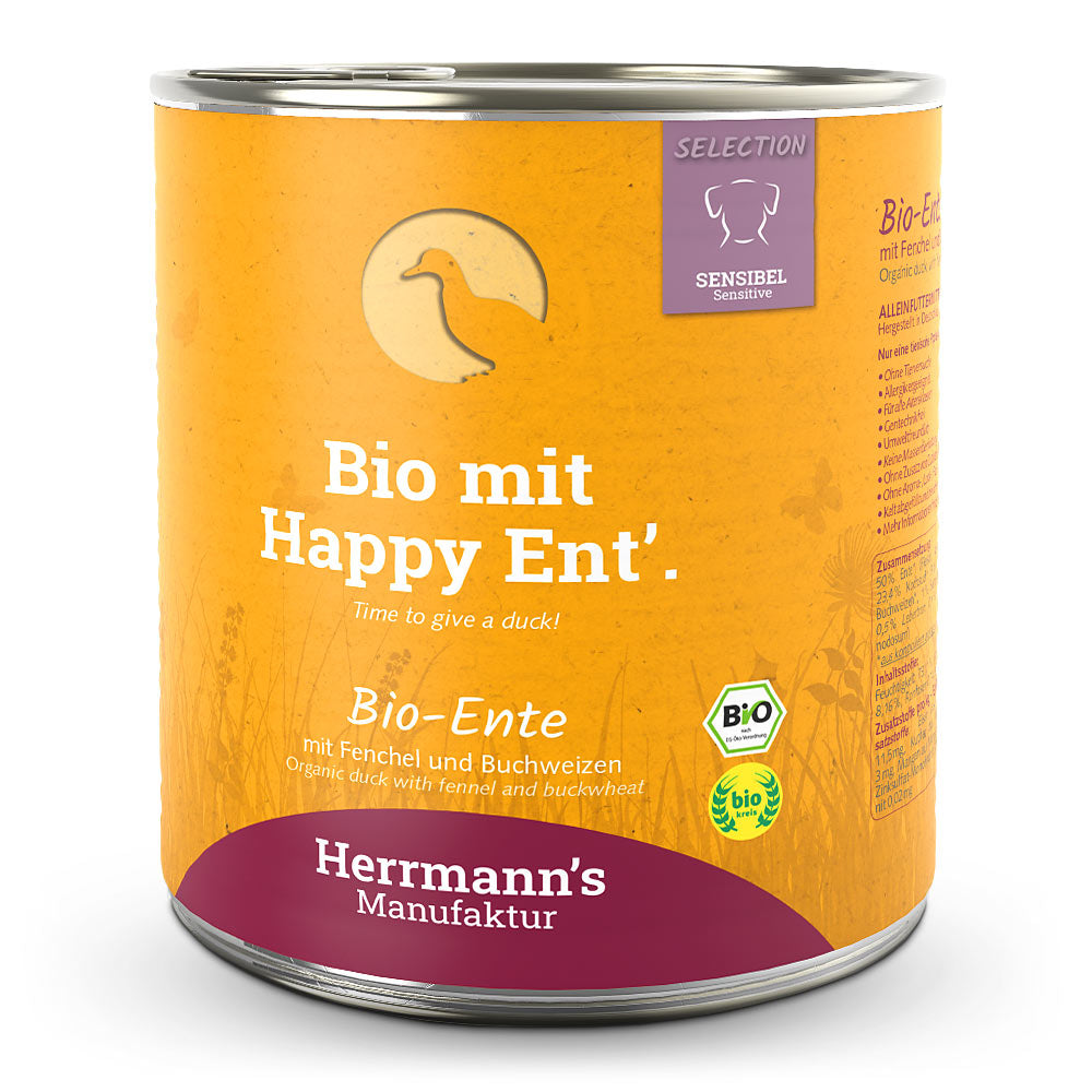 Herrmanns Hund Sensible Bio-Ente, Fenchel, Apfel, Buchweizen