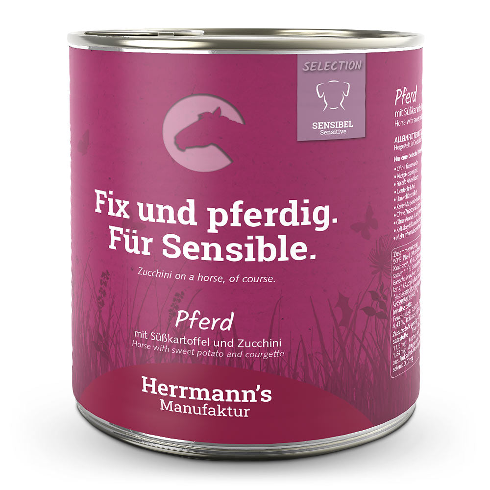 Herrmanns Hund Sensible Pferd, Süßkartof., Zucchini, Borretschöl