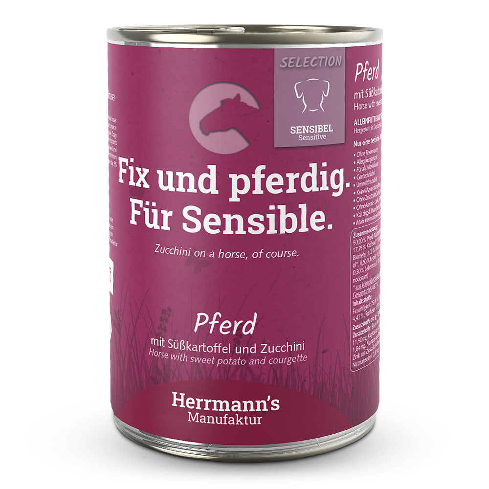 Herrmanns Hund Sensible Pferd, Süßkartof., Zucchini, Borretschöl